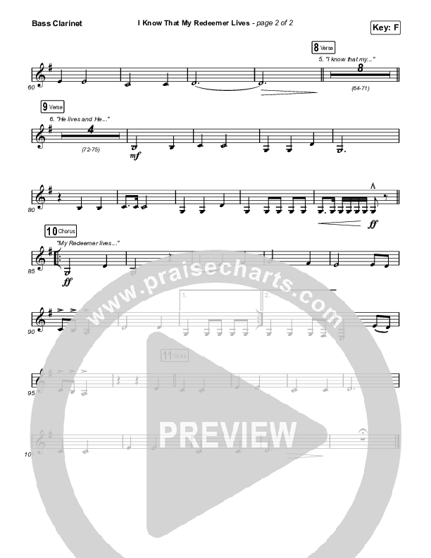 I Know That My Redeemer Lives Bass Clarinet (Keith & Kristyn Getty / Laura Story)