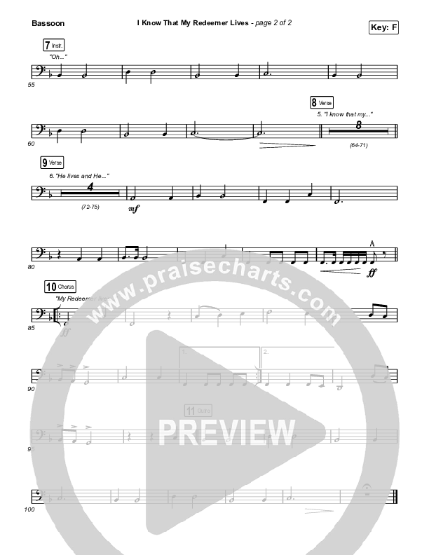 I Know That My Redeemer Lives Bassoon (Keith & Kristyn Getty / Laura Story)