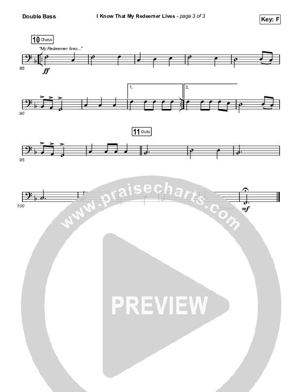 I Know That My Redeemer Lives String Bass (Keith & Kristyn Getty / Laura Story)