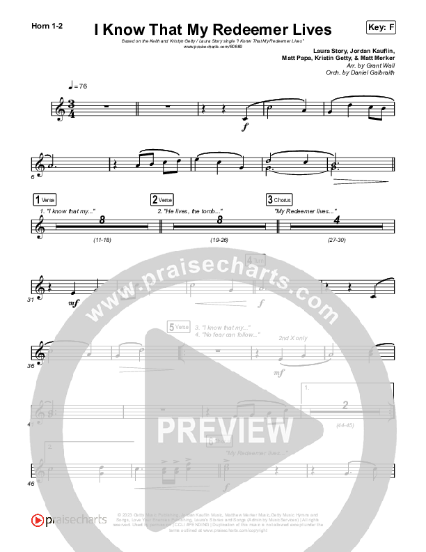 I Know That My Redeemer Lives Brass Pack (Keith & Kristyn Getty / Laura Story)