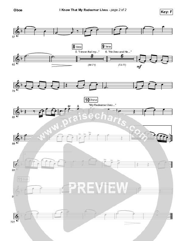 I Know That My Redeemer Lives Oboe (Keith & Kristyn Getty / Laura Story)