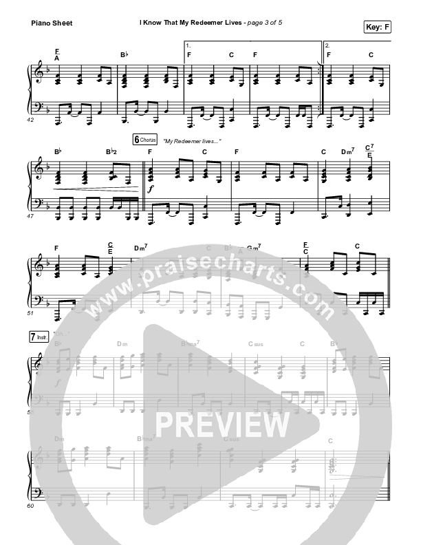 I Know That My Redeemer Lives Piano Sheet (Keith & Kristyn Getty / Laura Story)