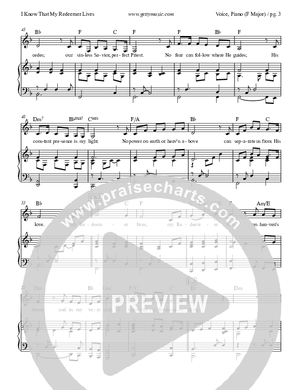 I Know That My Redeemer Lives Rhythm/Melody (Keith & Kristyn Getty / Laura Story)