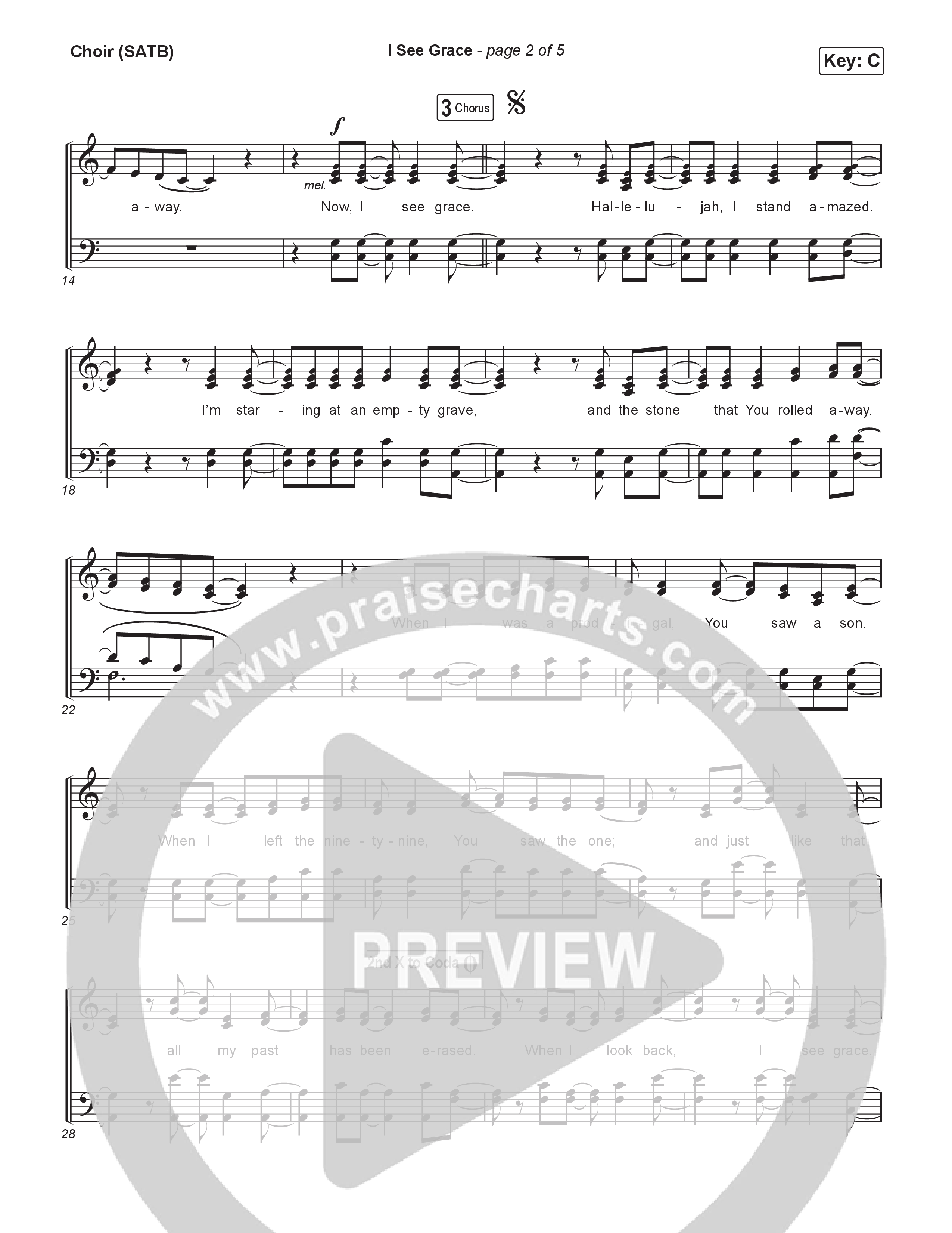I See Grace Choir Sheet (SATB) (Micah Tyler)