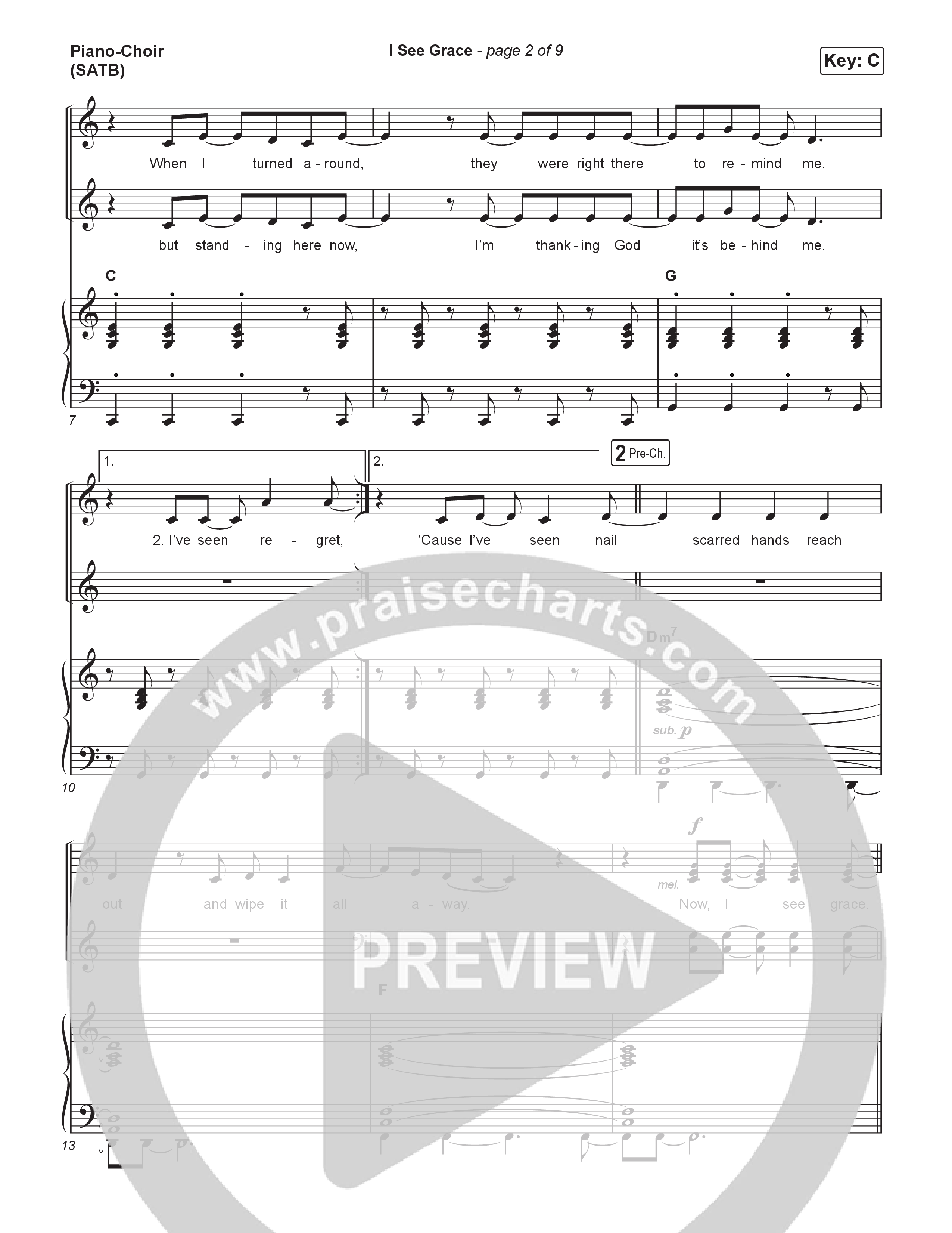 I See Grace Piano/Vocal (SATB) (Micah Tyler)