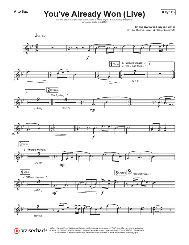 You've Already Won (Choral Anthem SATB) Sax Pack (Shane & Shane / Arr. Mason Brown)