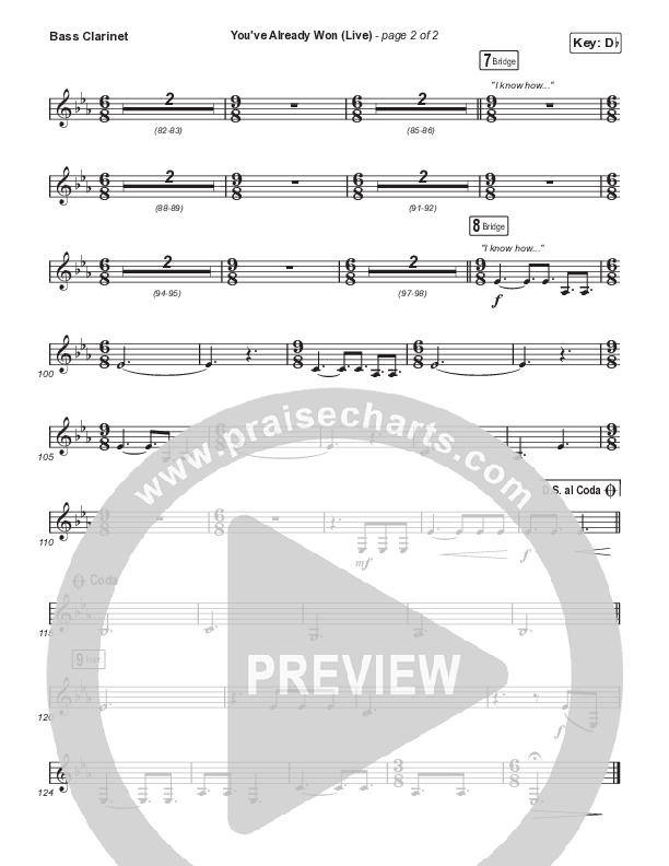 You've Already Won (Choral Anthem SATB) Bass Clarinet (Shane & Shane / Arr. Mason Brown)
