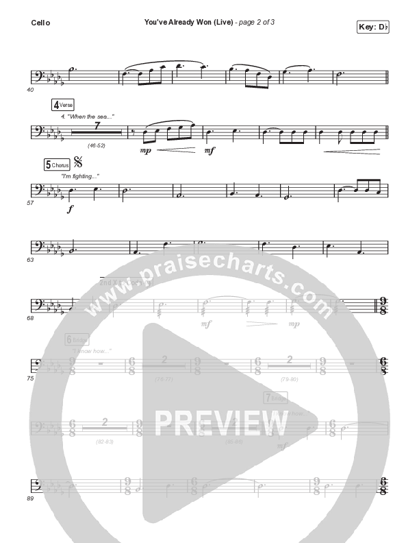 You've Already Won (Choral Anthem SATB) Cello (Shane & Shane / Arr. Mason Brown)