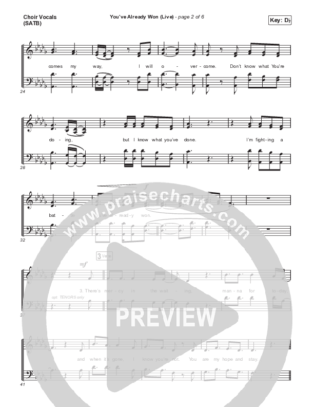 You've Already Won (Choral Anthem SATB) Choir Sheet (SATB) (Shane & Shane / Arr. Mason Brown)