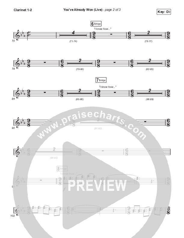 You've Already Won (Choral Anthem SATB) Clarinet 1,2 (Shane & Shane / Arr. Mason Brown)
