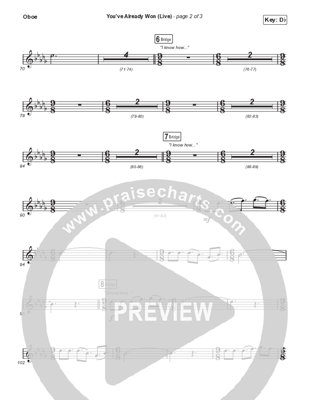 You've Already Won (Choral Anthem SATB) Oboe (Shane & Shane / Arr. Mason Brown)