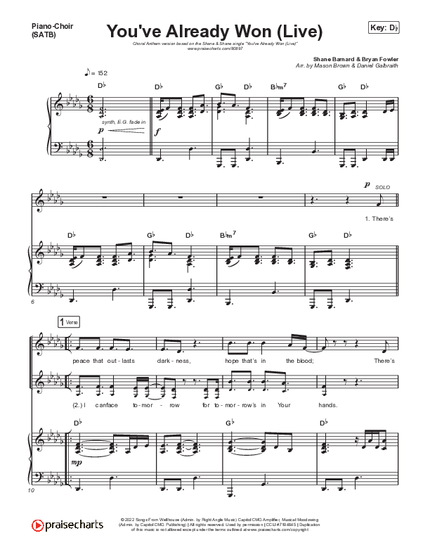 You've Already Won (Choral Anthem SATB) Piano/Vocal (SATB) (Shane & Shane / Arr. Mason Brown)