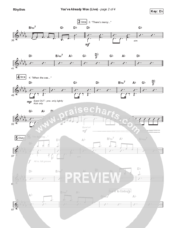 You've Already Won (Choral Anthem SATB) Rhythm Chart (Shane & Shane / Arr. Mason Brown)