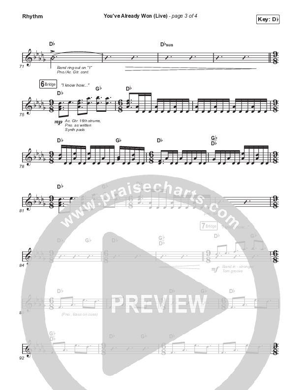 You've Already Won (Choral Anthem SATB) Rhythm Chart (Shane & Shane / Arr. Mason Brown)