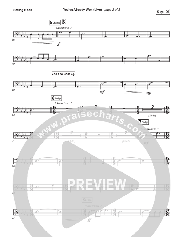 You've Already Won (Choral Anthem SATB) String Bass (Shane & Shane / Arr. Mason Brown)