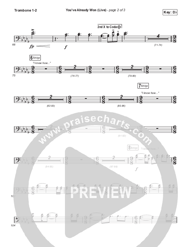 You've Already Won (Choral Anthem SATB) Trombone 1/2 (Shane & Shane / Arr. Mason Brown)