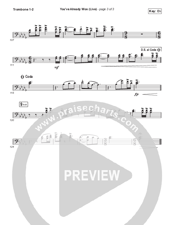 You've Already Won (Choral Anthem SATB) Trombone 1/2 (Shane & Shane / Arr. Mason Brown)