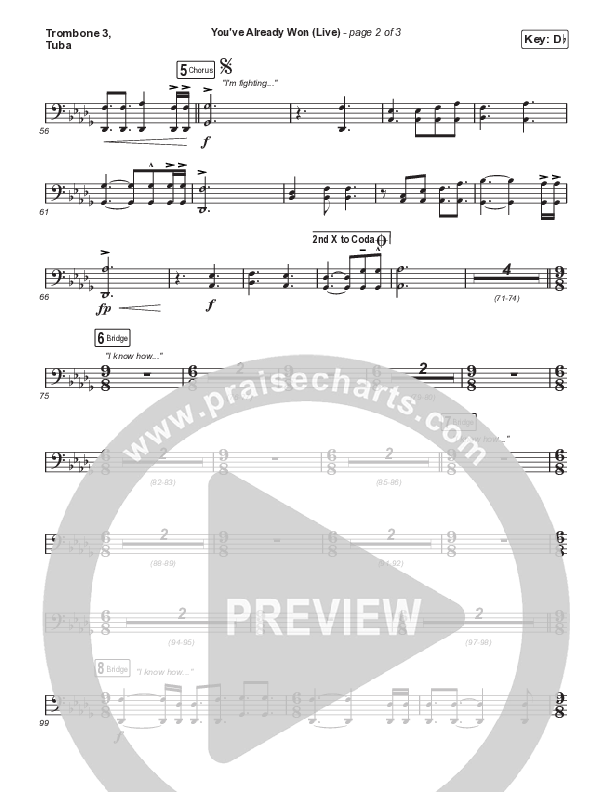 You've Already Won (Choral Anthem SATB) Trombone 3/Tuba (Shane & Shane / Arr. Mason Brown)