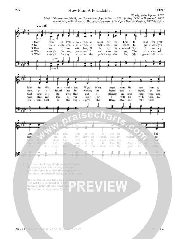 How Firm A Foundation Hymn Sheet (SATB) (Traditional Hymn)