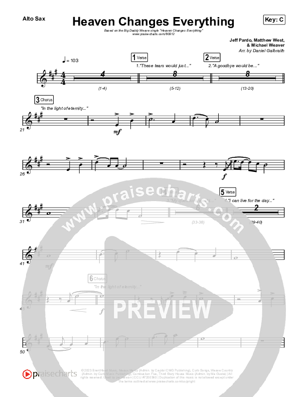 Heaven Changes Everything Sax Pack (Big Daddy Weave)