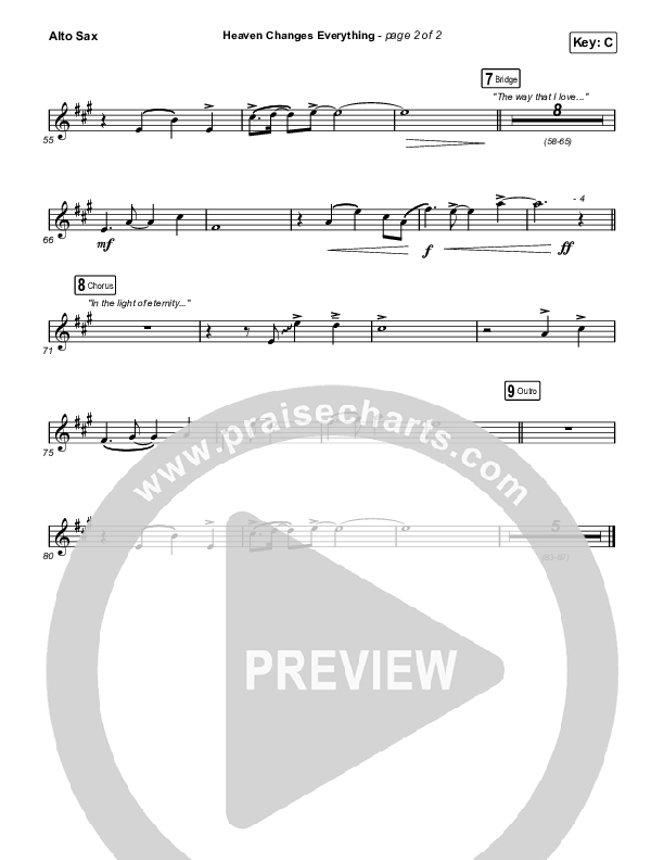 Heaven Changes Everything Sax Pack (Big Daddy Weave)