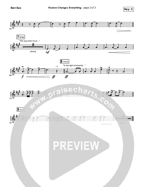 Heaven Changes Everything Bari Sax (Big Daddy Weave)