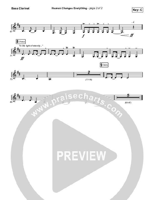 Heaven Changes Everything Bass Clarinet (Big Daddy Weave)