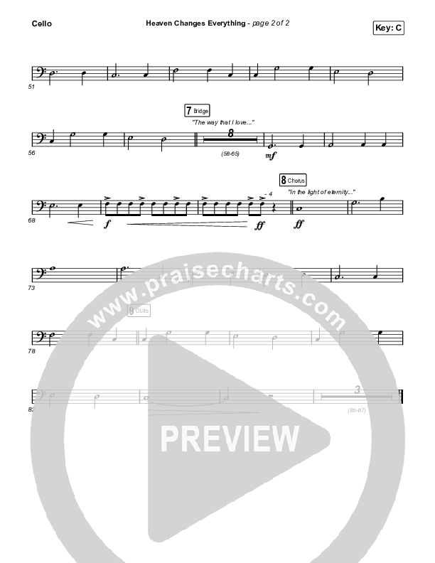 Heaven Changes Everything Cello (Big Daddy Weave)