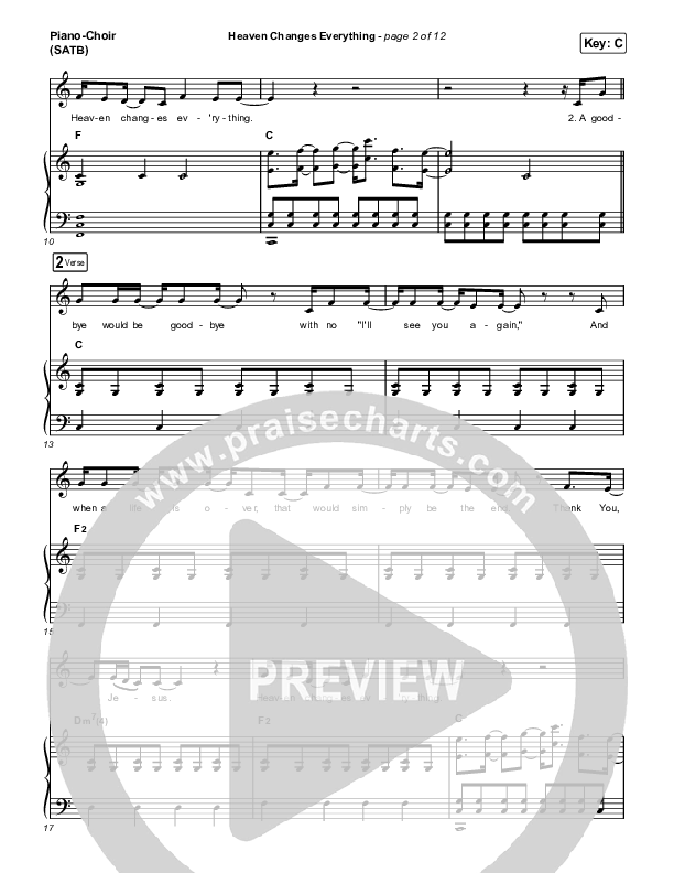 Heaven Changes Everything Piano/Vocal Pack (Big Daddy Weave)