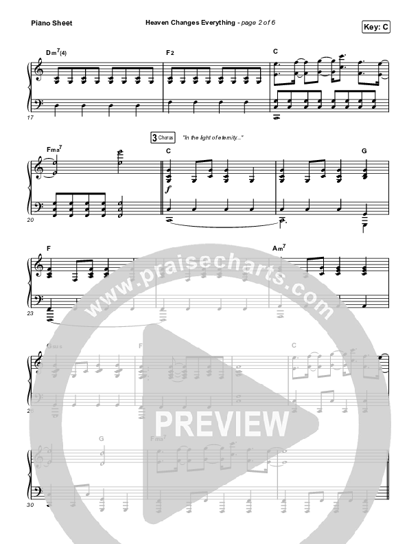 Heaven Changes Everything Piano Sheet (Big Daddy Weave)