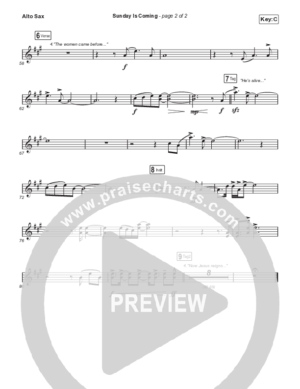 Sunday Is Coming (Choral Anthem SATB) Sax Pack (Phil Wickham / Arr. Mason Brown)