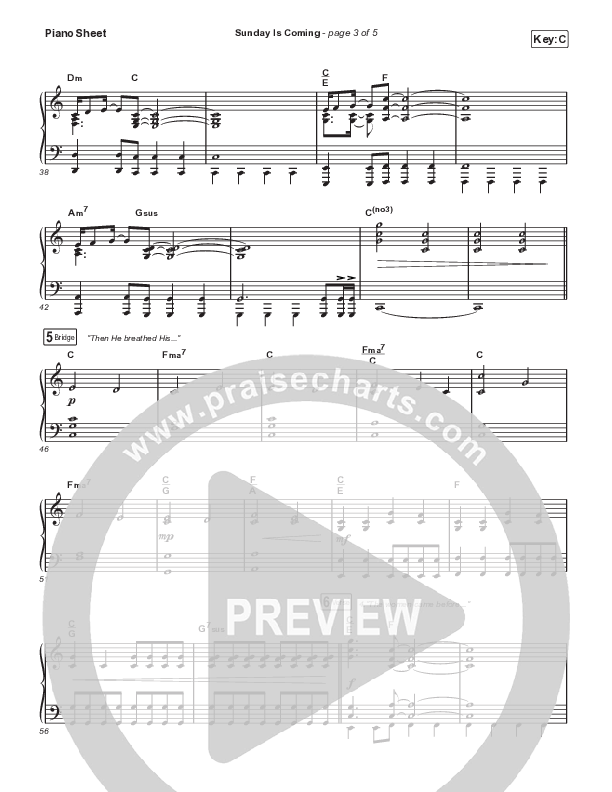Sunday Is Coming (Choral Anthem SATB) Piano Sheet (Phil Wickham / Arr. Mason Brown)