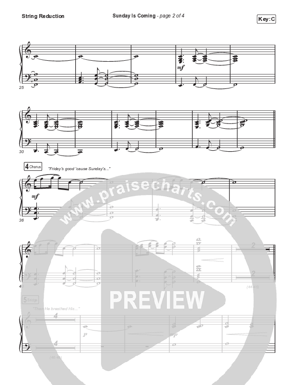 Sunday Is Coming (Choral Anthem SATB) String Reduction (Phil Wickham / Arr. Mason Brown)
