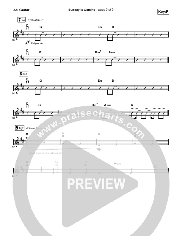 Sunday Is Coming (Worship Choir/SAB) Acoustic Guitar (Phil Wickham / Arr. Mason Brown)