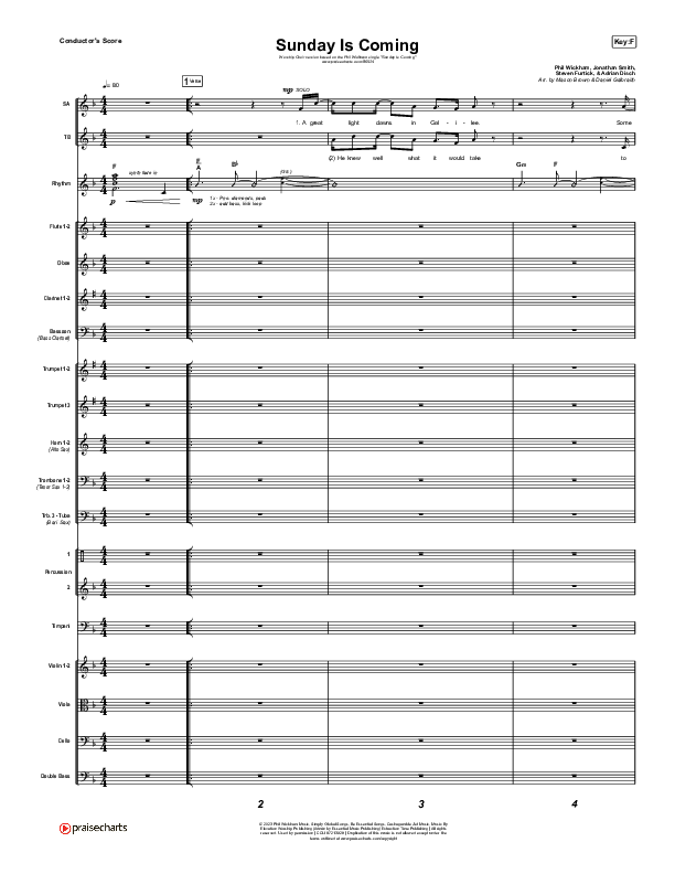 Sunday Is Coming (Worship Choir/SAB) Conductor's Score (Phil Wickham / Arr. Mason Brown)