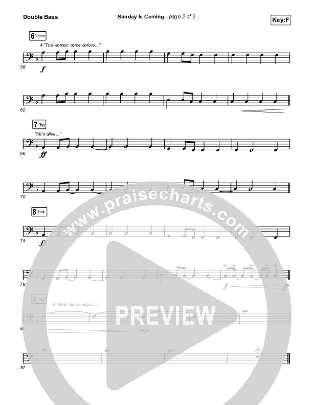 Sunday Is Coming (Worship Choir/SAB) Double Bass (Phil Wickham / Arr. Mason Brown)