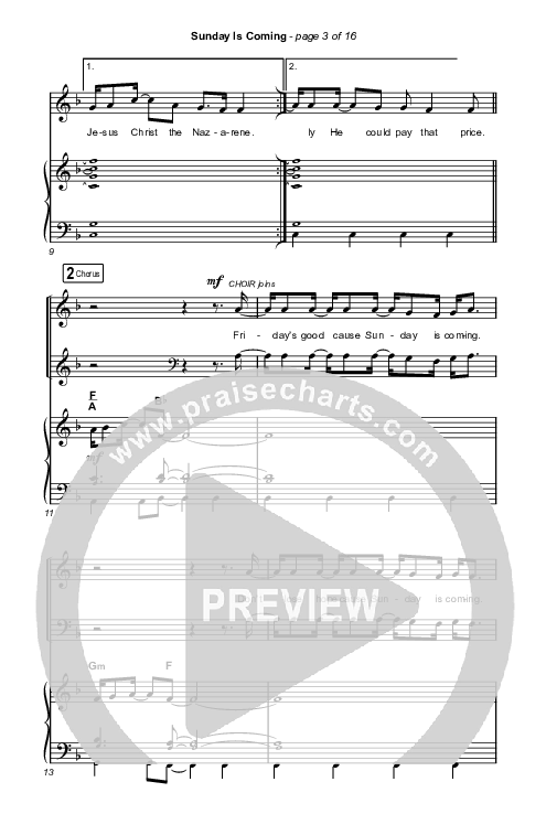 Sunday Is Coming (Worship Choir/SAB) Octavo (SAB & Pno) (Phil Wickham / Arr. Mason Brown)