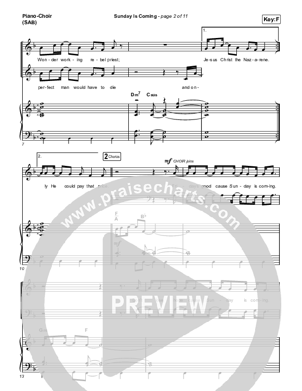 Sunday Is Coming (Worship Choir/SAB) Piano/Choir (SAB) (Phil Wickham / Arr. Mason Brown)