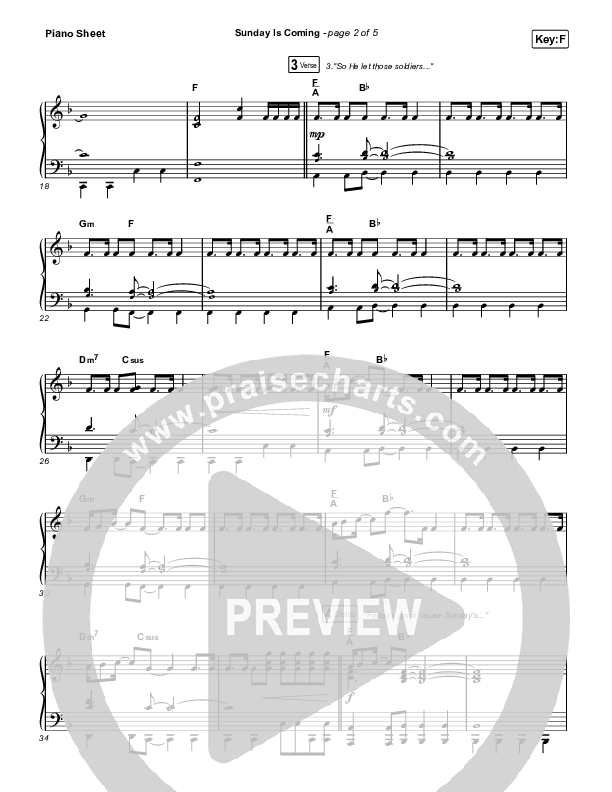 Sunday Is Coming (Worship Choir/SAB) Piano Sheet (Phil Wickham / Arr. Mason Brown)