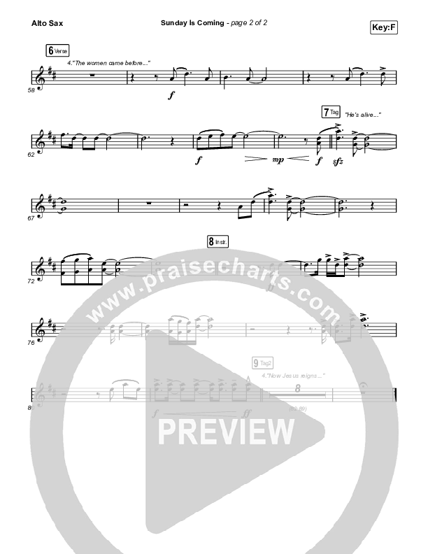 Sunday Is Coming (Unison/2-Part) Sax Pack (Phil Wickham / Arr. Mason Brown)