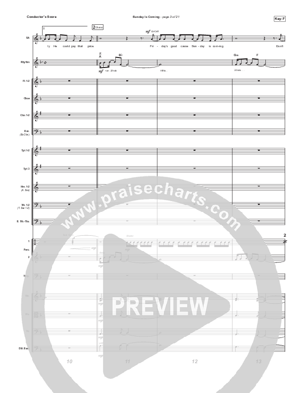 Sunday Is Coming (Unison/2-Part) Conductor's Score (Phil Wickham / Arr. Mason Brown)