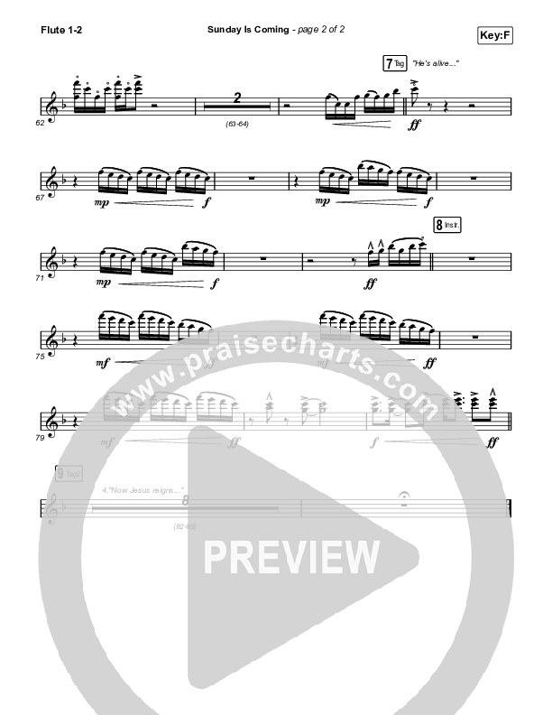 Sunday Is Coming (Unison/2-Part) Flute 1/2 (Phil Wickham / Arr. Mason Brown)