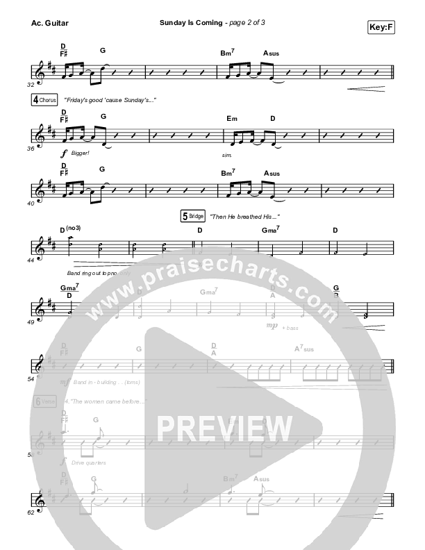 Sunday Is Coming (Sing It Now) Acoustic Guitar (Phil Wickham / Arr. Mason Brown)