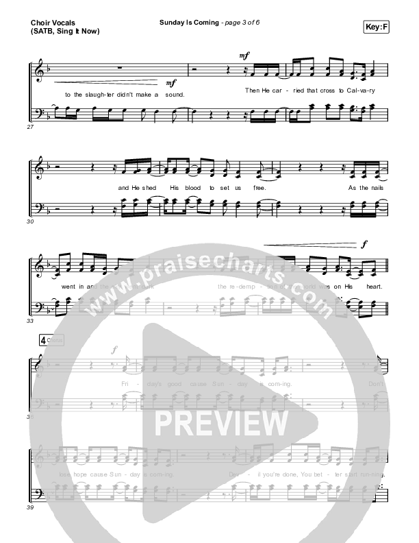Sunday Is Coming (Sing It Now) Choir Sheet (SATB) (Phil Wickham / Arr. Mason Brown)