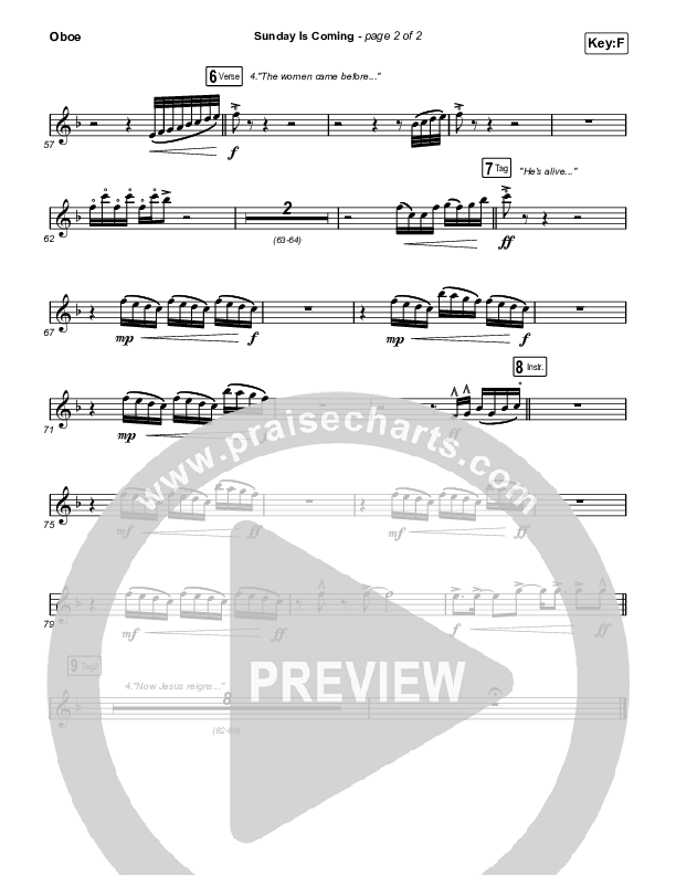 Sunday Is Coming (Sing It Now) Oboe (Phil Wickham / Arr. Mason Brown)