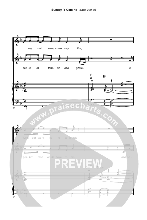Sunday Is Coming (Sing It Now) Octavo (SATB & Pno) (Phil Wickham / Arr. Mason Brown)