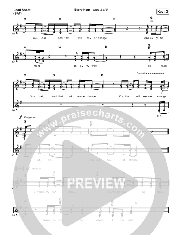 Every Hour Lead Sheet (SAT) (David Leonard / Josh Baldwin)