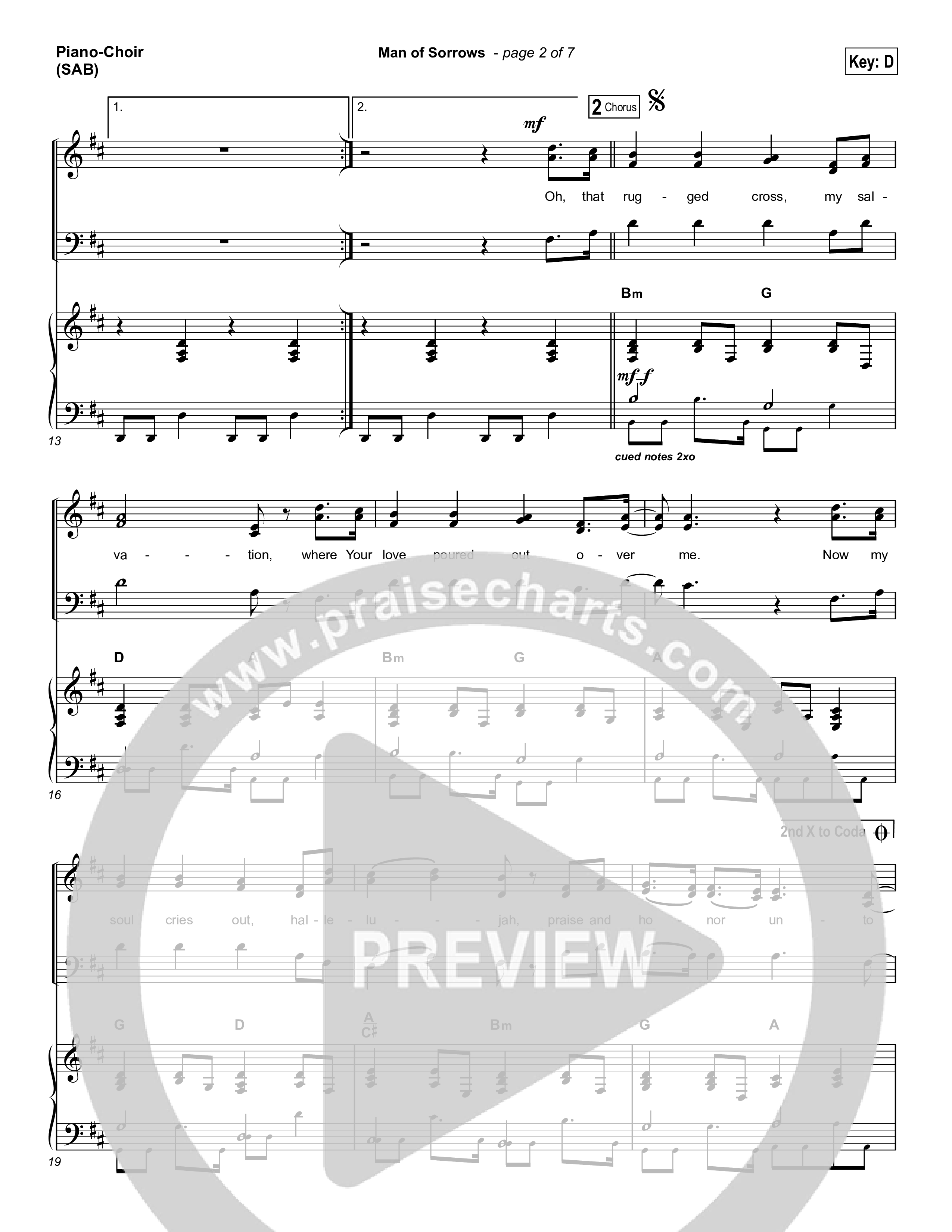 Man Of Sorrows (Worship Choir/SAB) Piano/Choir (SAB) (Hillsong Worship / Arr. Erik Foster)