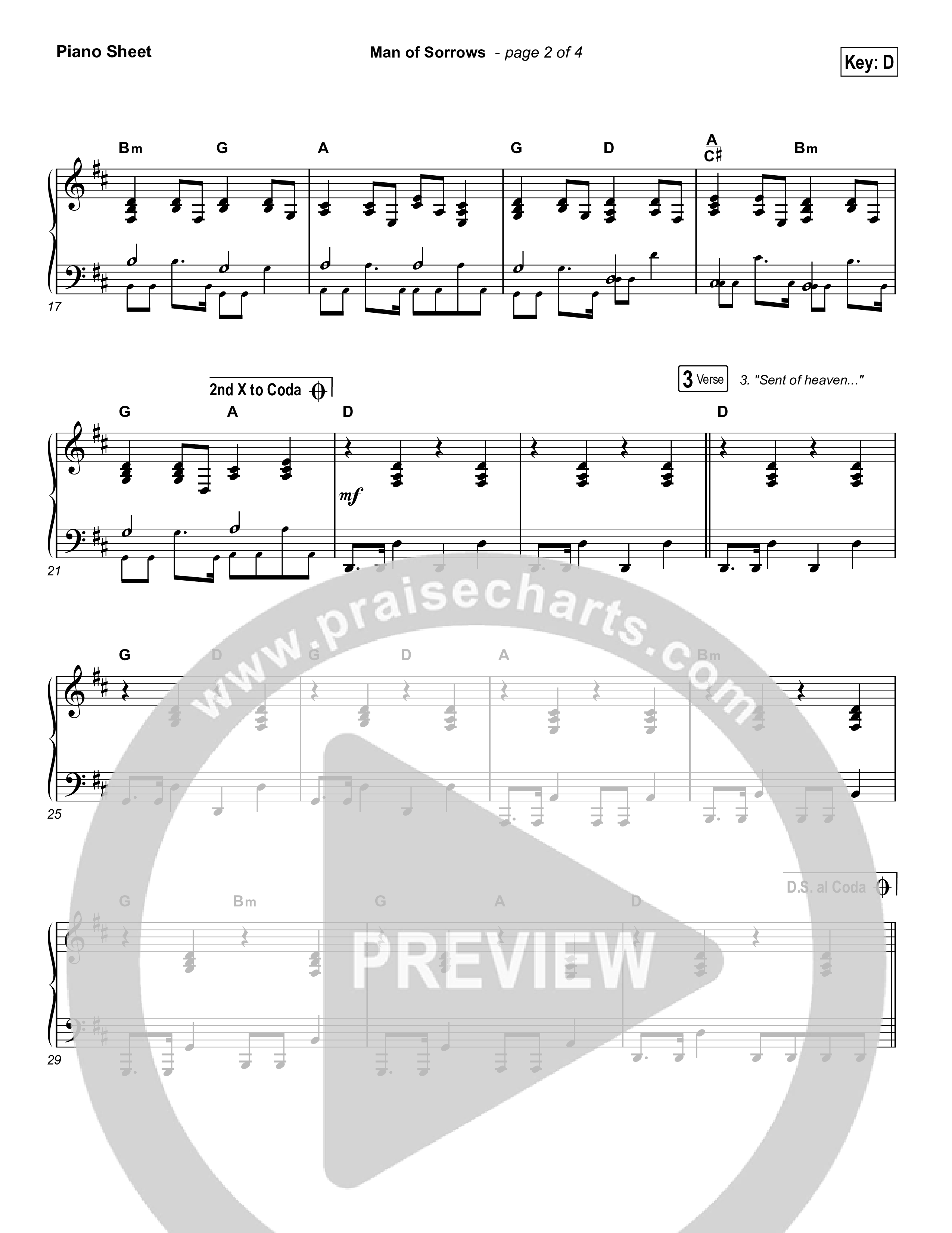Man Of Sorrows (Worship Choir/SAB) Piano Sheet (Hillsong Worship / Arr. Erik Foster)