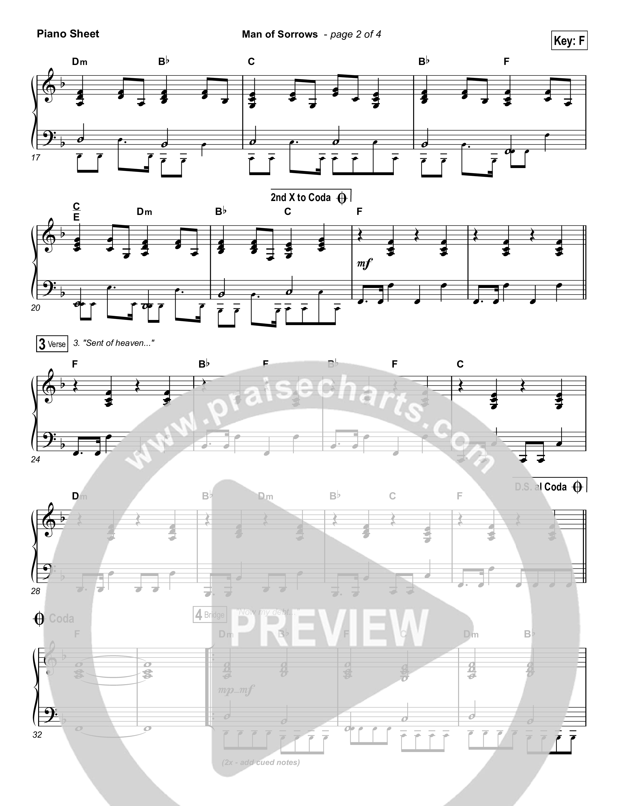 Man Of Sorrows (Choral Anthem SATB) Piano Sheet (Hillsong Worship / Arr. Erik Foster)